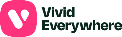 A stylised V, with Vivid Everywhere placed next to it, becoming the Vivid Everywhere logo mark.